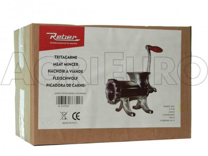 Picadora de carne manual de manivela Reber 8684N n&deg; 32, de fundici&oacute;, para uso alimentario